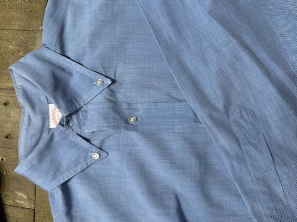 Brooks Brothers Button-Down Dress Shirt Size 15 1/2-3 Blue Cotton